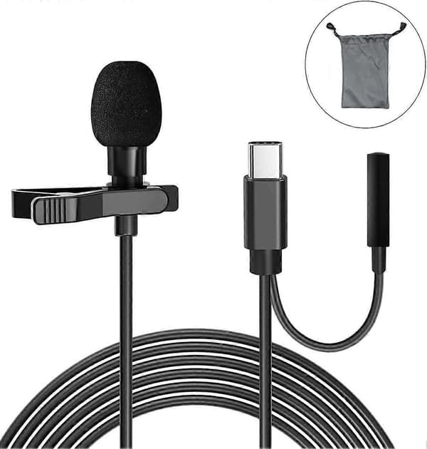 Lavalier-mikrofoni Type-c -puhelinmikrofoni kuunteluliitännällä