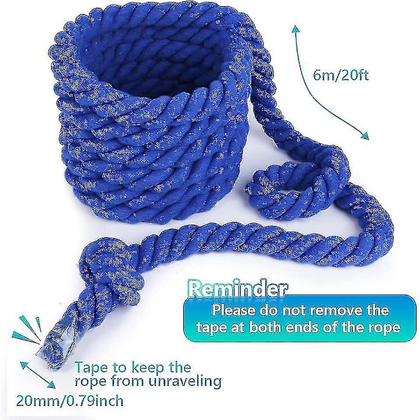 20ft Barnlek Vuxen Dragkamp Rep Kit Med Visselpipa Medalj Tillbehör, Utomhus Lek Fält Dag Familj Fest Födelsedagsfest Spel Dragkamp Rep Kit (blå)