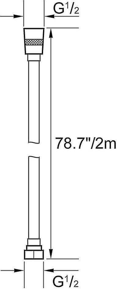 2m Dusch slang, 360° Vridbar Explosionssäker PVC Dusch slang, Svart