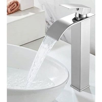Badrumsblandare - ANNORLUNDA - Vattenfall - Krom - Elegant design - Ett hål