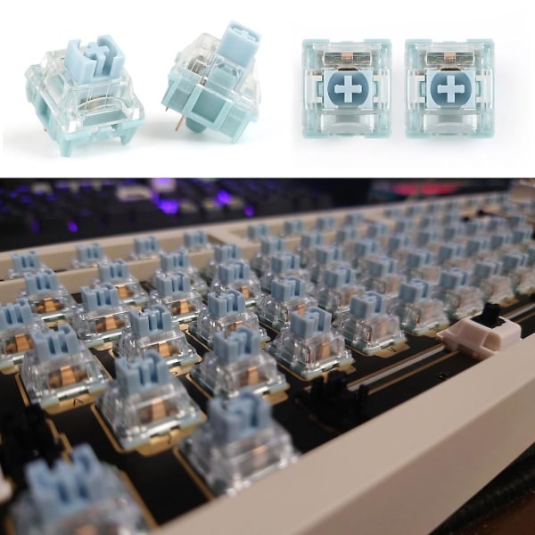 Mekaniskt tangentbord Ttc Silent Blueish White Switch 3pin 42g guldpläterad fjäder