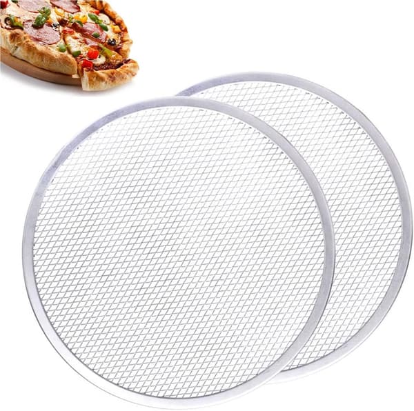 Pizzanät, 30 cm sömlöst pizzanät i aluminium med non-stick, 2-pack