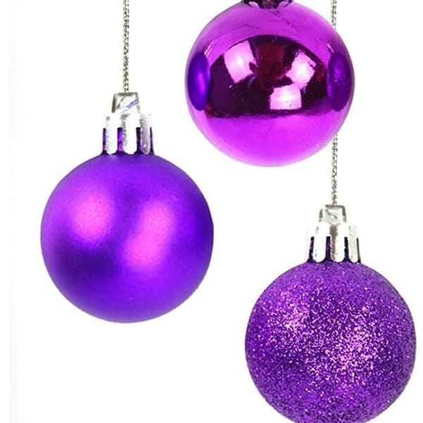 Dekorative julekugler - LARGEIGHT - 24 stk. - Flere farver - Glitrende og matte - Runde