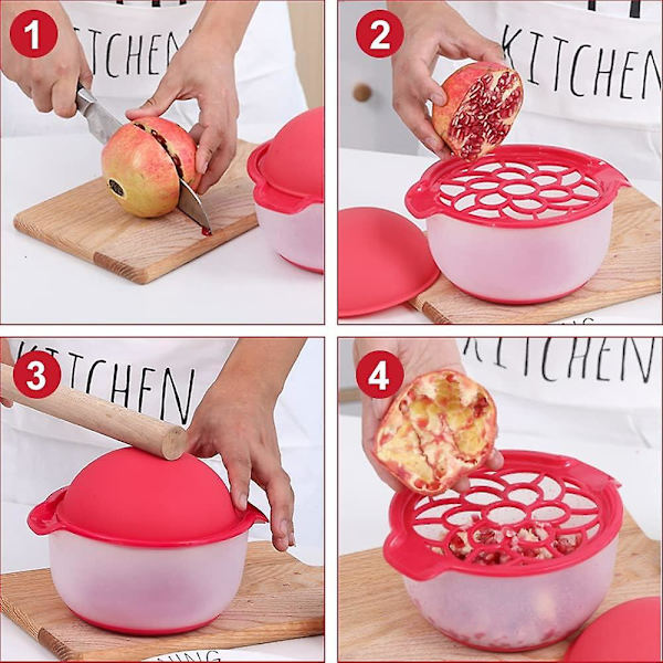 Granatäpple-skärare, Verktyg för att ta bort granatäpplekärnor, Multifunktionell köksgadget, Frukt- och grönsaksverktyg, Köksorganisator, Tillbehör