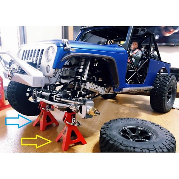4 st Metallhöjdbara 6 Tons Reparationsställ för 1/10 RC Crawler Bil Axial SCX10 90046 TRX4 TRX6