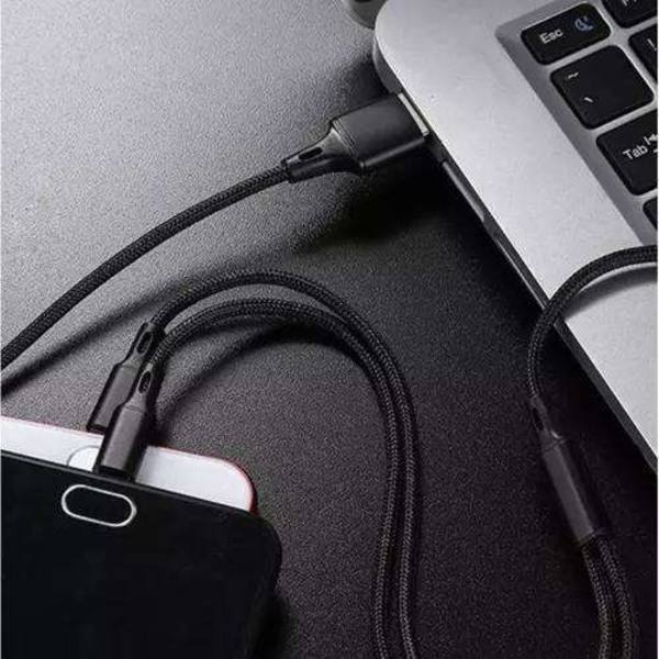 3-i-1 Micro USB / Lightning / USB Typ-C USB-kabel