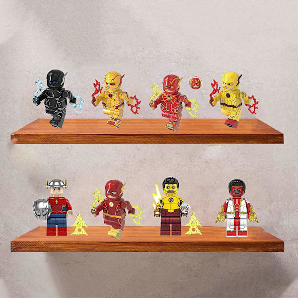 8 stk Superhelt The Flash Actionfigurer Byggeklosser Lekesett Kamphelt Figur Samleobjekter for Barn