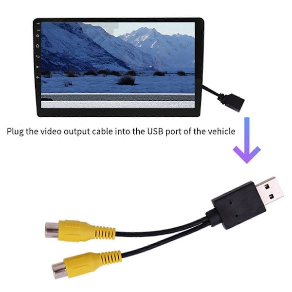 Bil Video Output Boks USB Port til CVBS Adapter Bærbar RCA Video Output Kabel til Android Multimedia