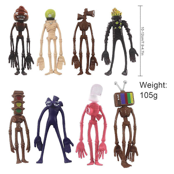8-pack Siren Head Leksak Actionfigur Present till Barn
