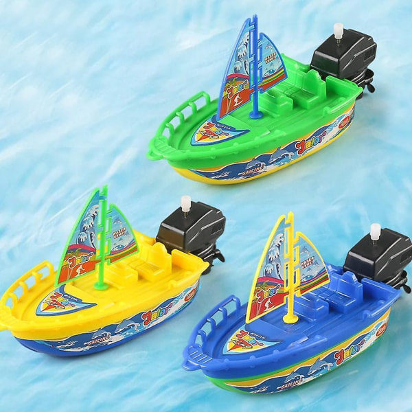 Clockwork Toy Traditional Wind Up Speed Boat Ship Kids Children Bath Toy Gift