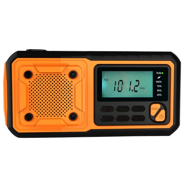 Nödväder Radio Utomhus Solar Handvev Radio Digital Fm Am Wb Radio Ficklampa Läslampa Sos Alarm 4000mah Batteri 3,5 mm Hörlursuttag