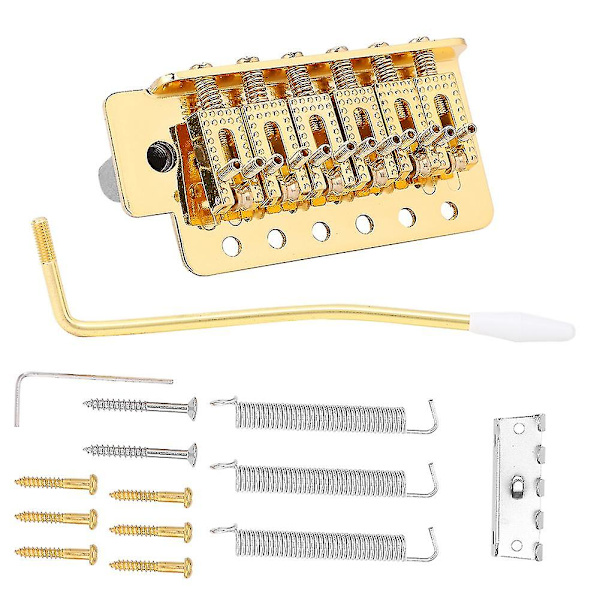 Guld ST Gitarr Tremolo System - Rulle Enstaka Låsning Vibrato Brygga Stränghållare