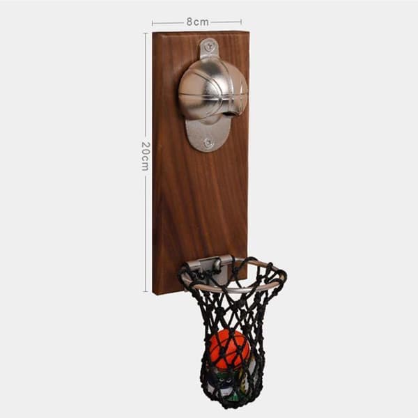 Flaskeåbner - YYV - Basketball - Magnetisk - Sort Valnød - 20x8x5 cm YYV