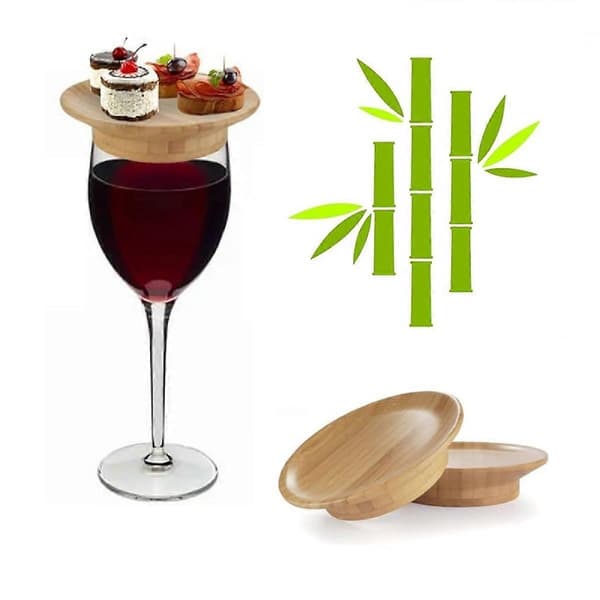 Vinglas Gourmetbricka Bambu Vinglaslock Vinglasbricka.