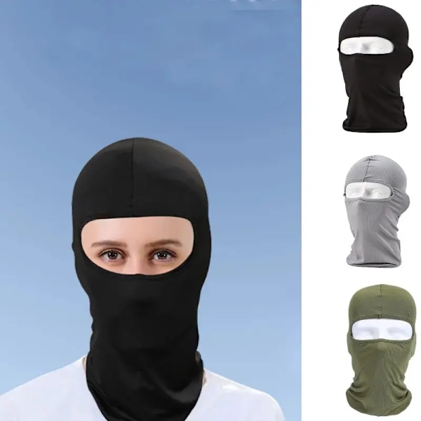 1:a cykelkeps Balaclava Helmask För Skidmask Enfärgad Andningsbar Utomhuscykling Helmask, Vindtät Anti UV Motorcykel Huvudduk svart