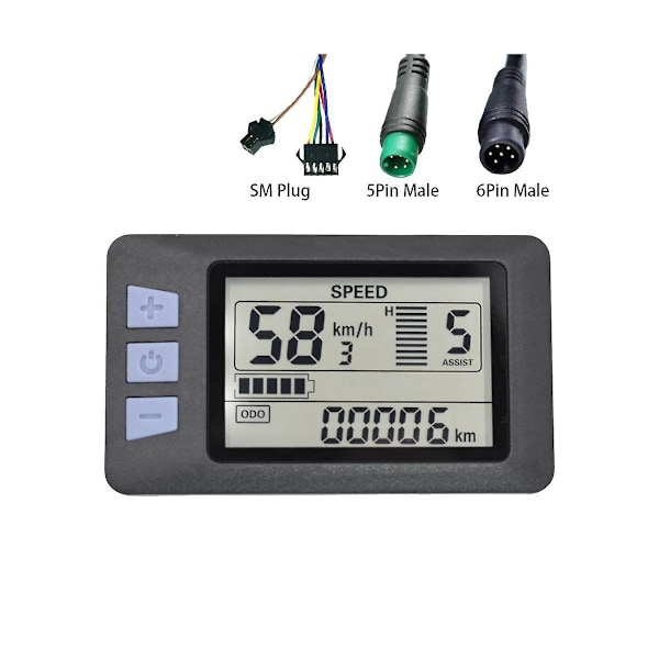 P3H LCD-displaymätare Instrumentbräda 24V 36V 48V 60V Elcykelmätare Displaypanel för Elsparkcykel