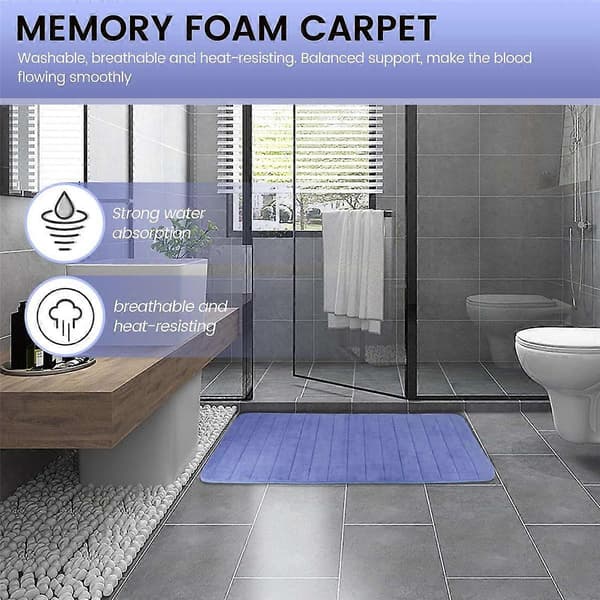 120x40cm Absorberande Halkfri Memory Foam Kök Sovrum Dörr Golvmatta Matta Mörkblå