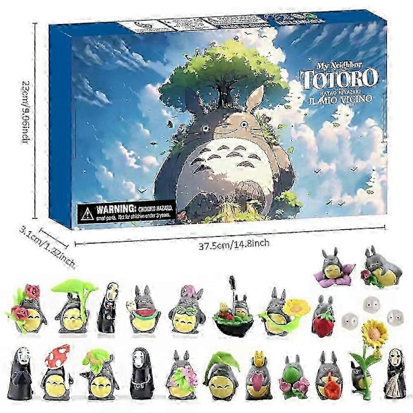 Totoro Siffror Jul Adventskalender 24 dagar Xmas Nedräkning Blind Box Jul Överraskning Gåva