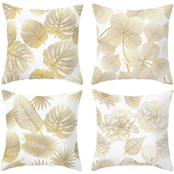 Putetrekk - LARGEIGHT - 45x45 cm - Fløyel - Gullblader - Flere farger