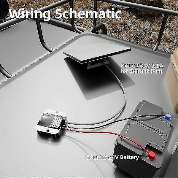 Xdingjiala Starlink Mini 12V-adapter, 12/24V naar 48V 1,5A opwaartse omvormer met aansluiting, gelijkstroom opwaartse omvormer voor campers, boten en netonafhankelijke toepassingen