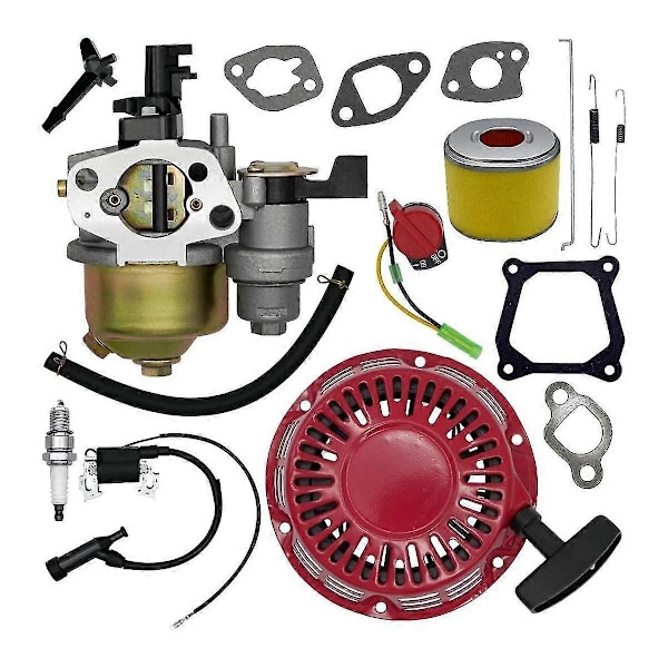 GX160 GX200 Tune Kit for GX120 4.0 5.5 6.5 196 212 Cc med forgasser + startkabel + spole + luftfilter osv