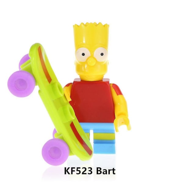 8 st/set The Simpsons Byggklossar Actionfigurer Leksaker Homer Bart Marge Simpson Montering Minifigurer Dekor Barn Fans Samlarobjekt Present
