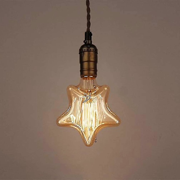 Edison-pære Retro Glødelampe E27 I Stjerneform (2700k Varmt Hvit) Hy