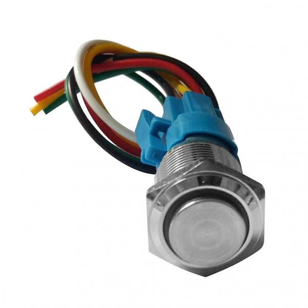 3 stk Trykknapp Selv-låsing Bryter 220v Led 16mm