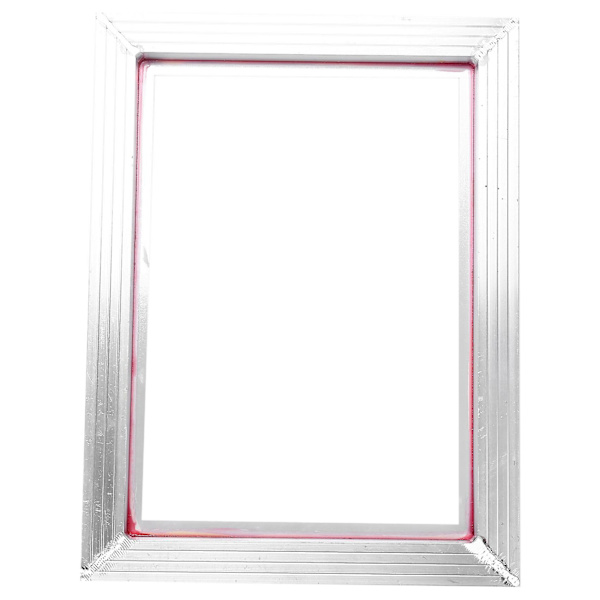 A3-skärmtrycksram i aluminium 31 x 41 cm med vit 43T silkestrycksnät i polyester för hög precision
