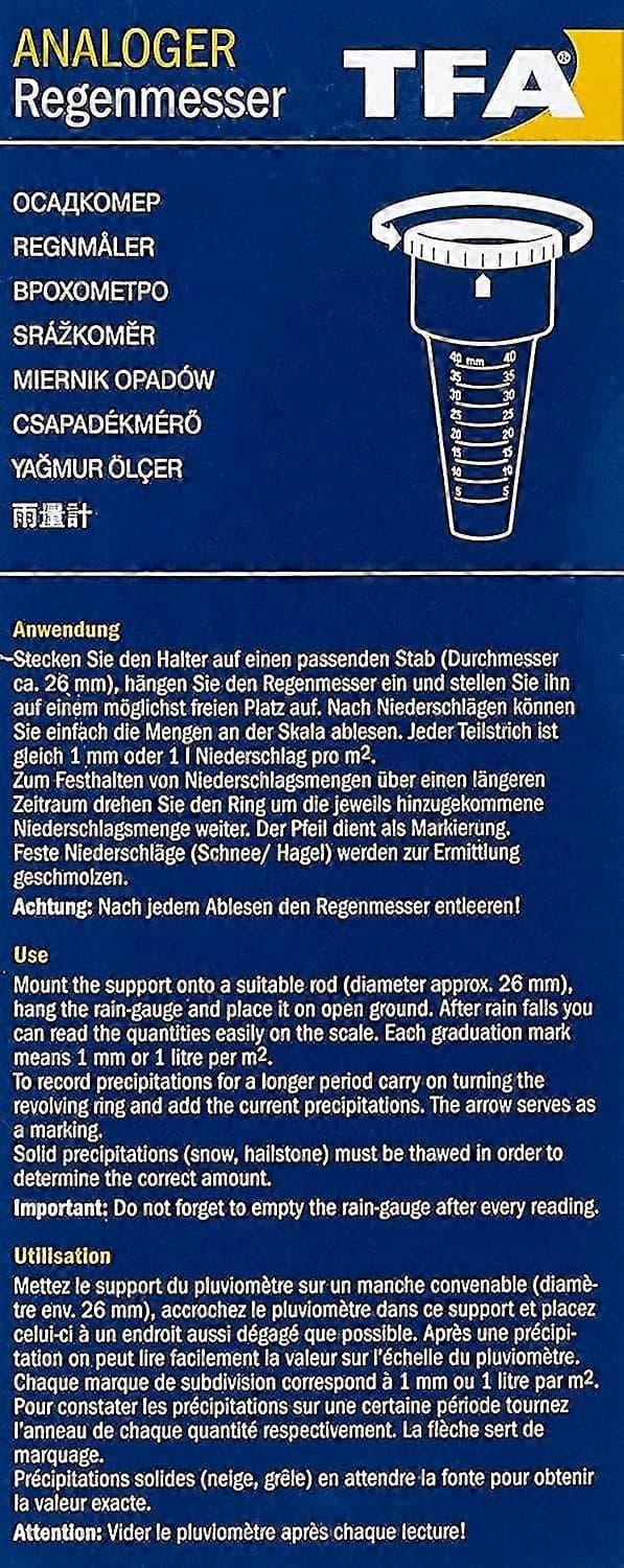 Tfa 47.1001 Regnmåler