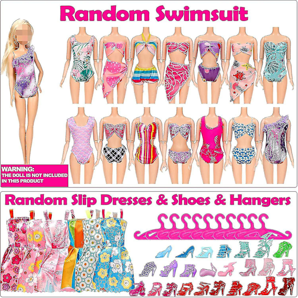 50 st/set Barbie Dockkläder Skor Smycken Kläder Tillbehör Klä Upp Spel För 30cm Dockor - shengX