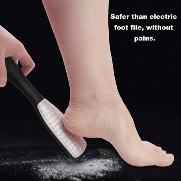 Professionel fodfil, dobbeltsidet pedicurefil, sort rustfrit stål, PZCC