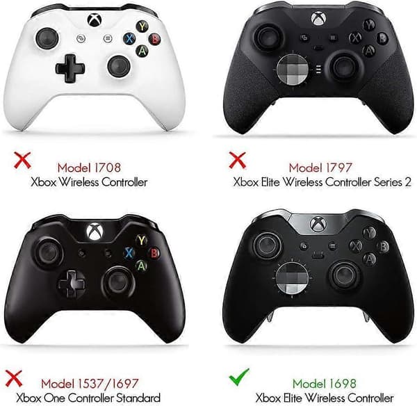 Udskiftnings-styrepinde til Xbox Elite 1 Controller, 6 i 1 Udskiftelige Magnetiske Joysticks til Xbox One Elite Controller Serie 1 (Passer kun til Model 1698, IKKE