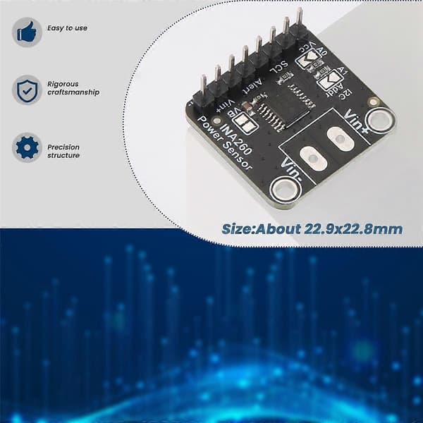 INA260 Detektionssensormodul Spänning Ström Effekt Sensormodul