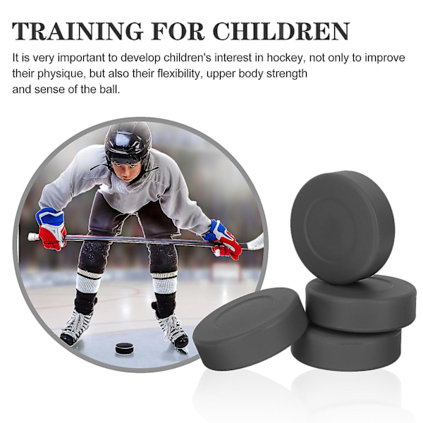 4 stk Lacrosse Tilbehør Gummi Hockey Puck Gulvhockey Puck Hockey Treningstilbehør Sports Hockeydeler-FCY