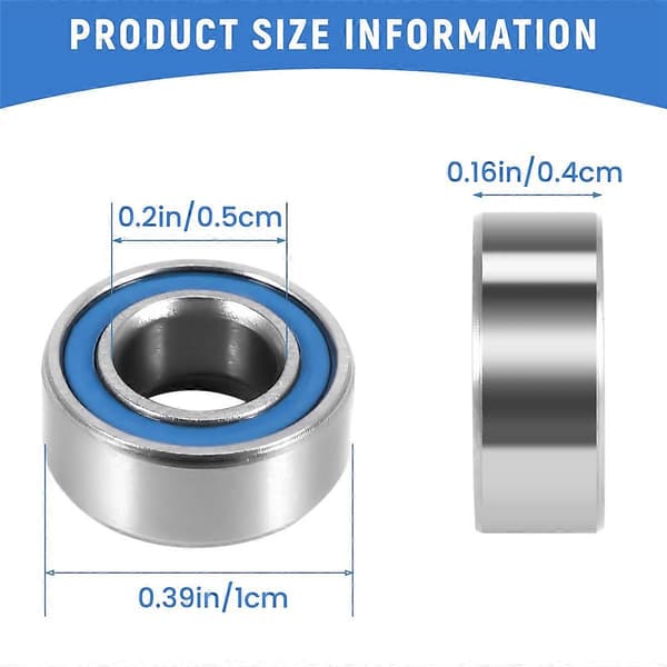 20 STK. MR105-2RS 5X10X4mm Kugleleje Stål Dobbeltskærmet Miniature Kuglelejer