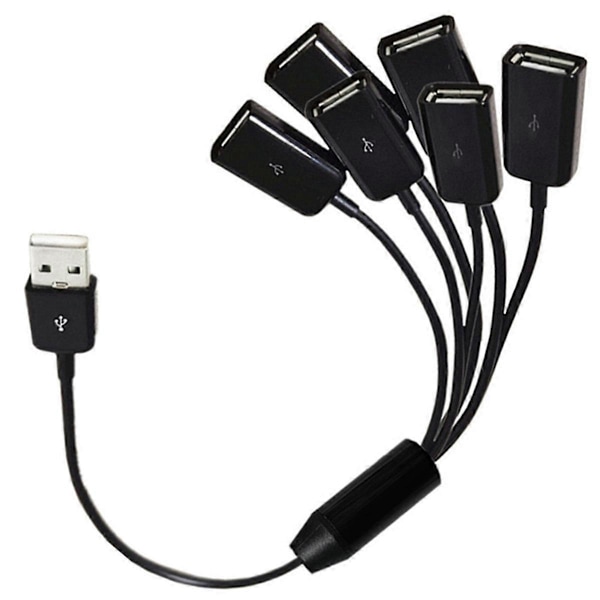 USB Förlängningskabel 6 i 1 USB Laddning Snabb 3A Laddningsdatakabel Y Splitter Kabel USB Hane till USB Hona