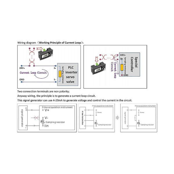 Ny 2-lednings 4-20mA strømsignalgenerator Panelmontert strømloopsgenerator 4 til 20mA simulator