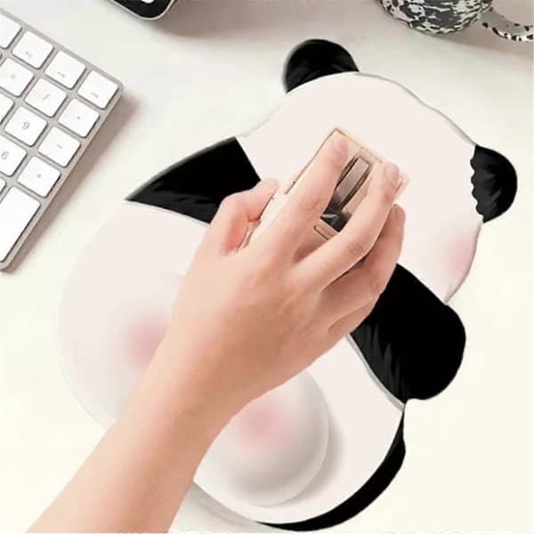 Musemåtte Ergonomisk Håndstøtte Sød Panda Musemåtte HD Skrivebordsmåtte Tegneseriestil Skridsikker Måtte Gaming Tilbehør Måtte B