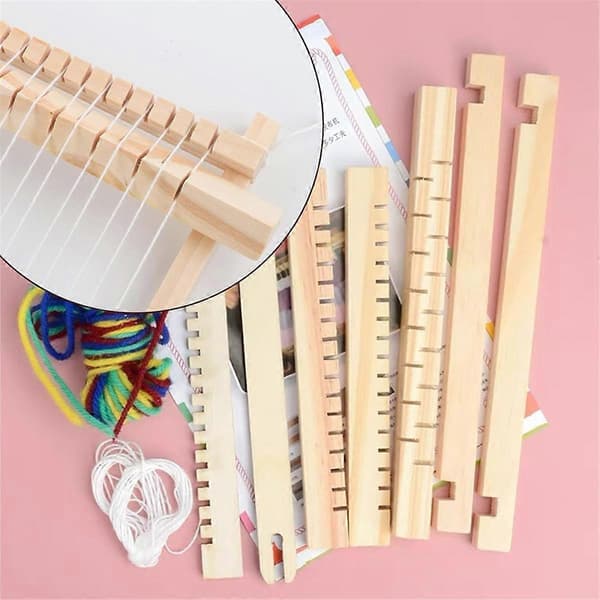 Vävram Kit, Litet Vävram Kit DIY Handstickningsvävmaskin för Vävbräda Väv Tapestry A