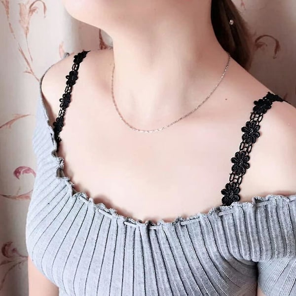Kvinder 3 Par BH-stropper Blomst Lace Justerbar Underwear BH-stropper Udskiftning Skulderstropper