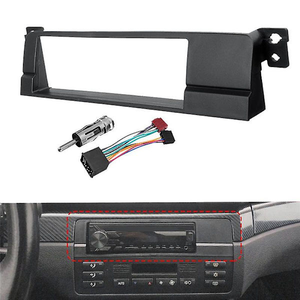Bil 1 Din Radio Fascia Adapter Panel for 3-serie E46 1998-2005 CD DVD Stereo Ramme Installasjonssett