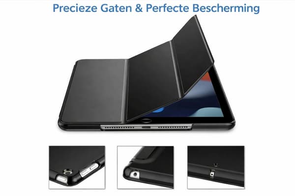 Etui egnet til iPad 10,2 tommer (2021/2020/2019 model, 9./8./7. generation), Etui med automatisk vågne-/dvalefunktion (sort)