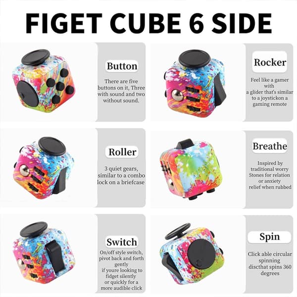 Fidget Cube - Anti-stress terning - Stresslindrende Rubiks terning legetøj - Rubiks terning med uendelige blokke - Lindrende Rubik