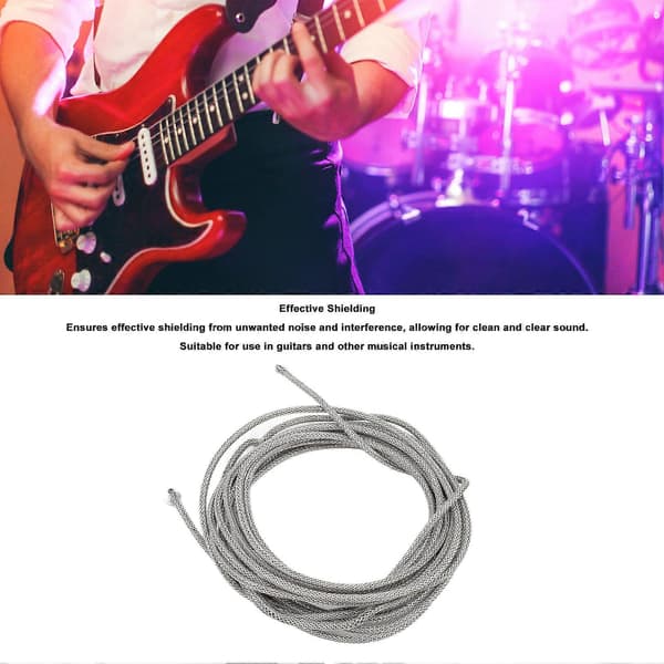 Gitarrskärmad Kabel Enkelledare 3m Lång 22 AWG Flätad Skärmkabel Gitarrkabel