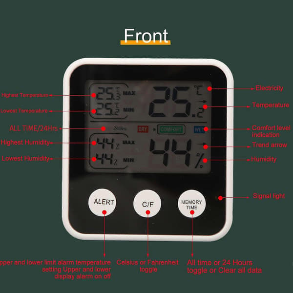 Högkvalitativ digital inomhustermometer och hygrometer med hög precision