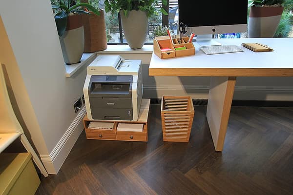 Multimedia kontorsmaterial förvaringslåda, bambu brevhållare