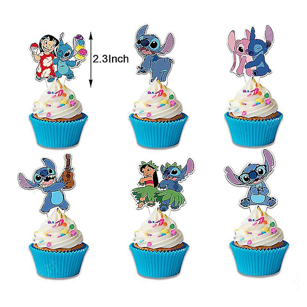 Stitch-tema festpynt Banner Ballonger Kaketopper Sett Gaver