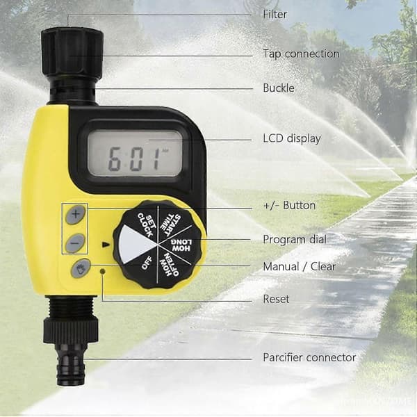Vanningstimer - 1/2\" og 3/4\" LCD Digital Sprinkler, Timer, Programmerbar