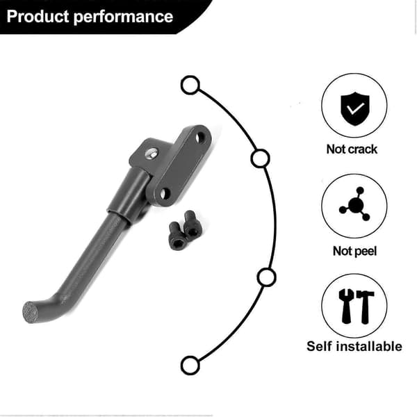 Scooter Parkeringsstativ Kickstand Til M365 El-Scooter Skateboard Tilbehør Tripod SORT